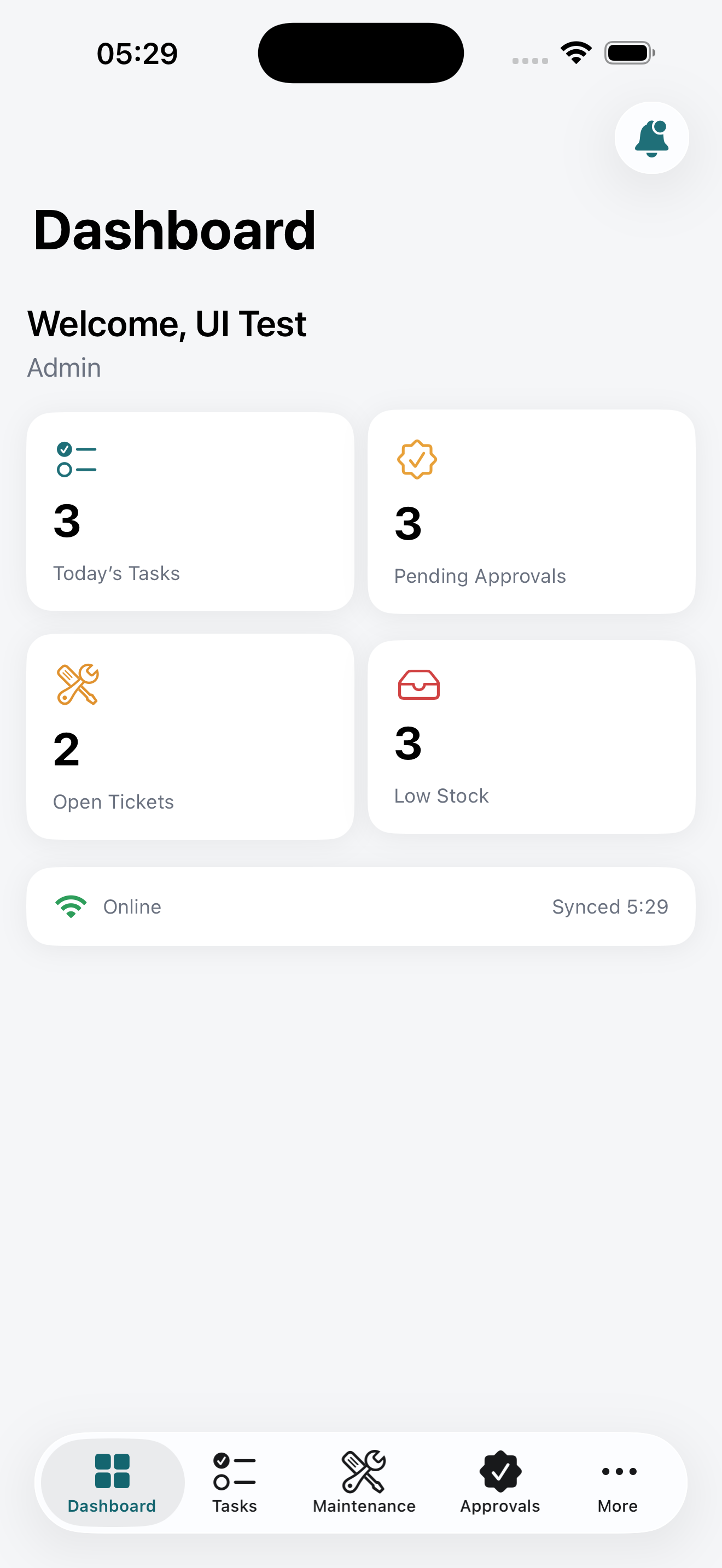 HospitalityOps iOS Role-based dashboard