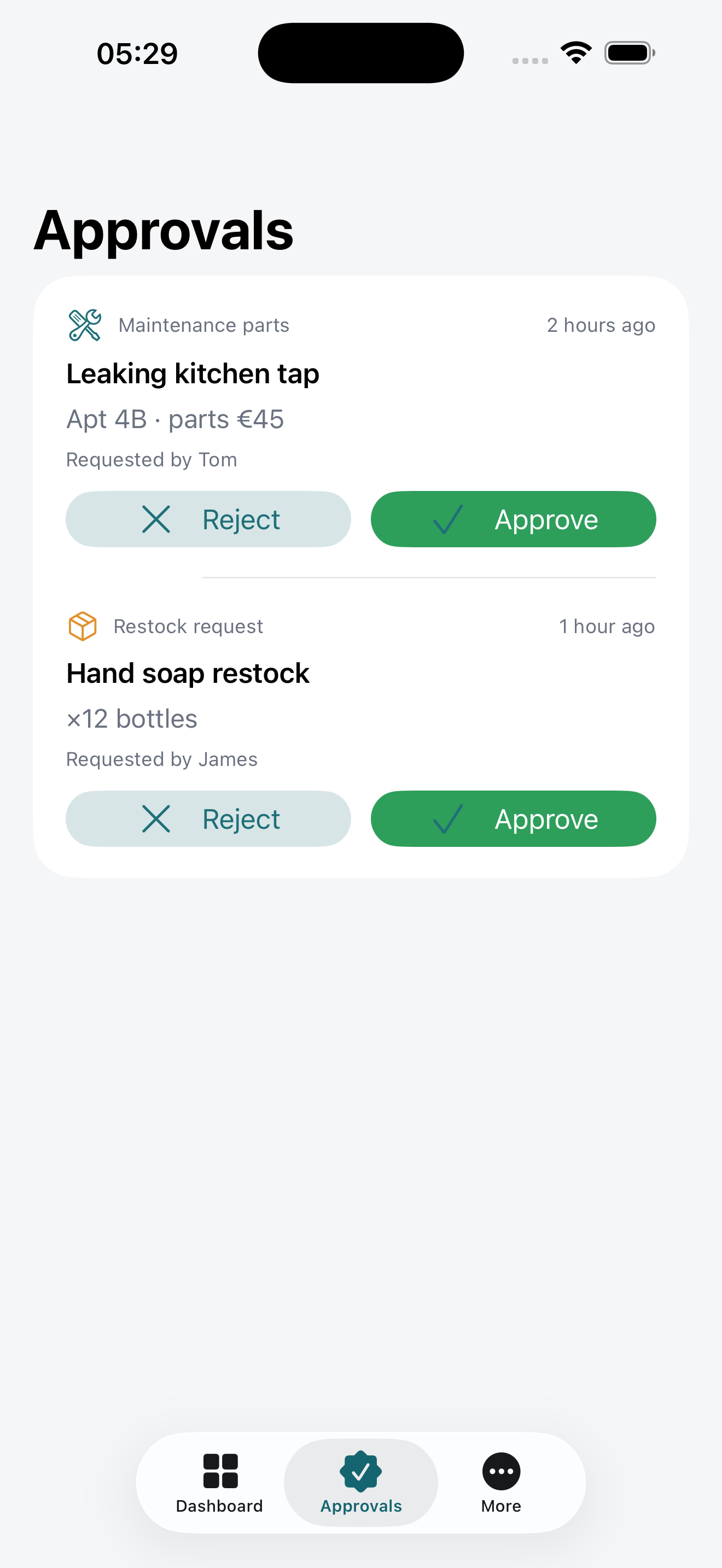 HospitalityOps iOS Approvals